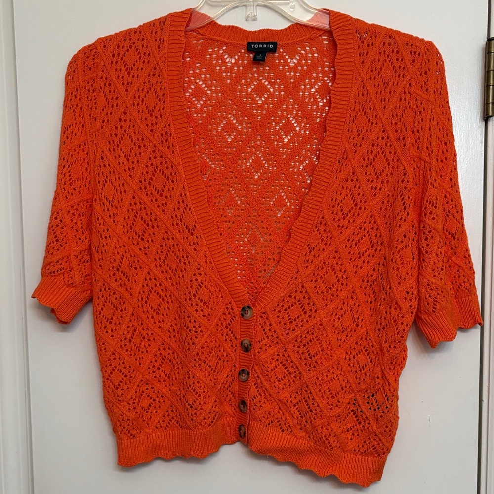 Torrid Vibrant Orange Cardigan Sweater